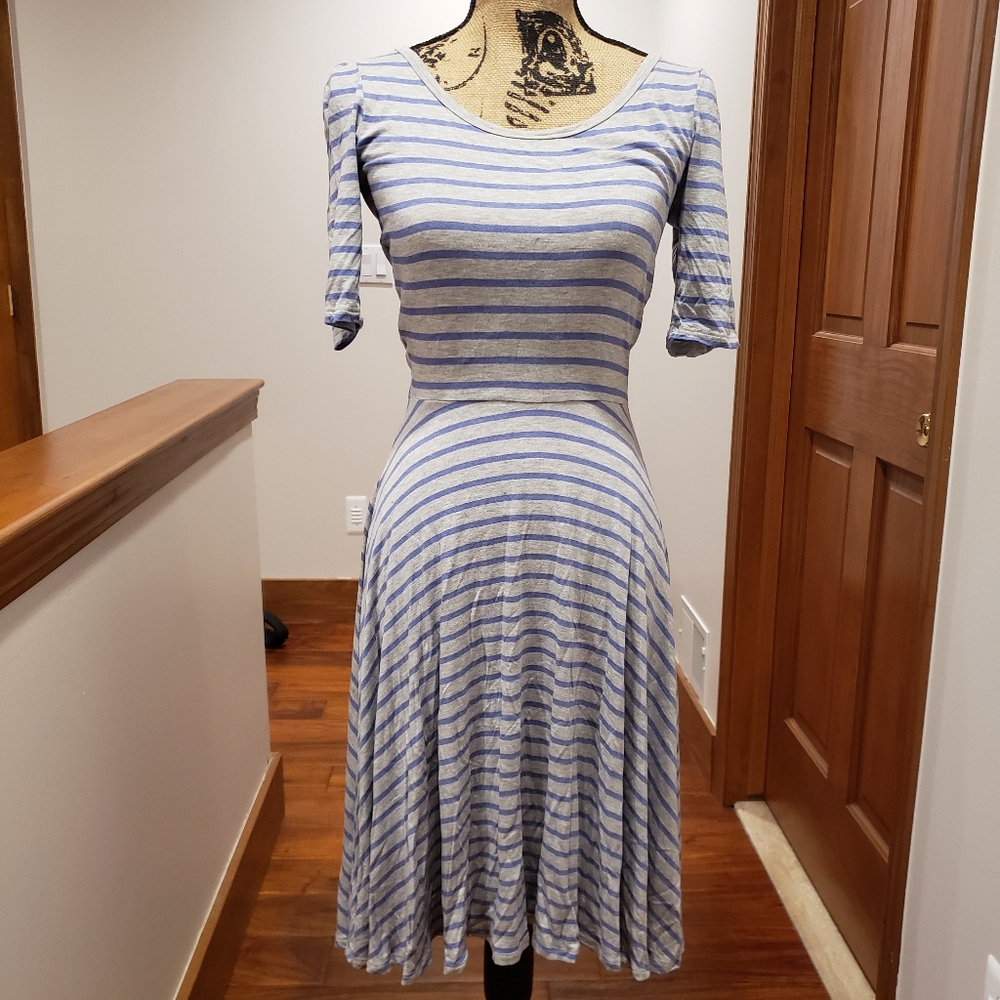 Gray & Purple Striped LuLaRoe Nicole Size XS